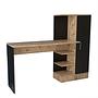 Desk with cabinet Brown Black 4