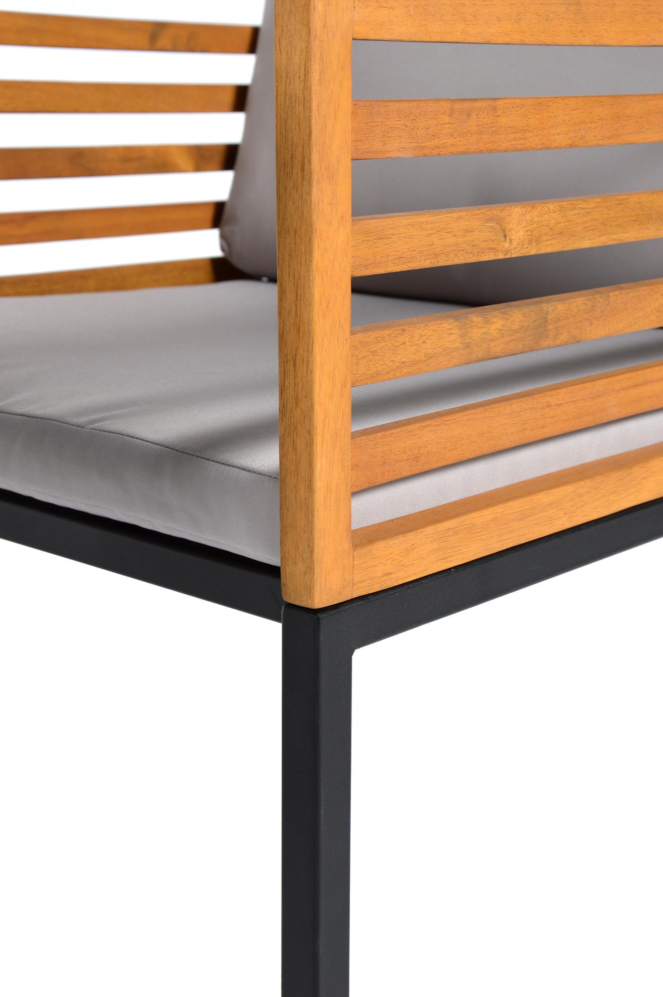 L07 Balcony furniture set Acacia wood Black 4