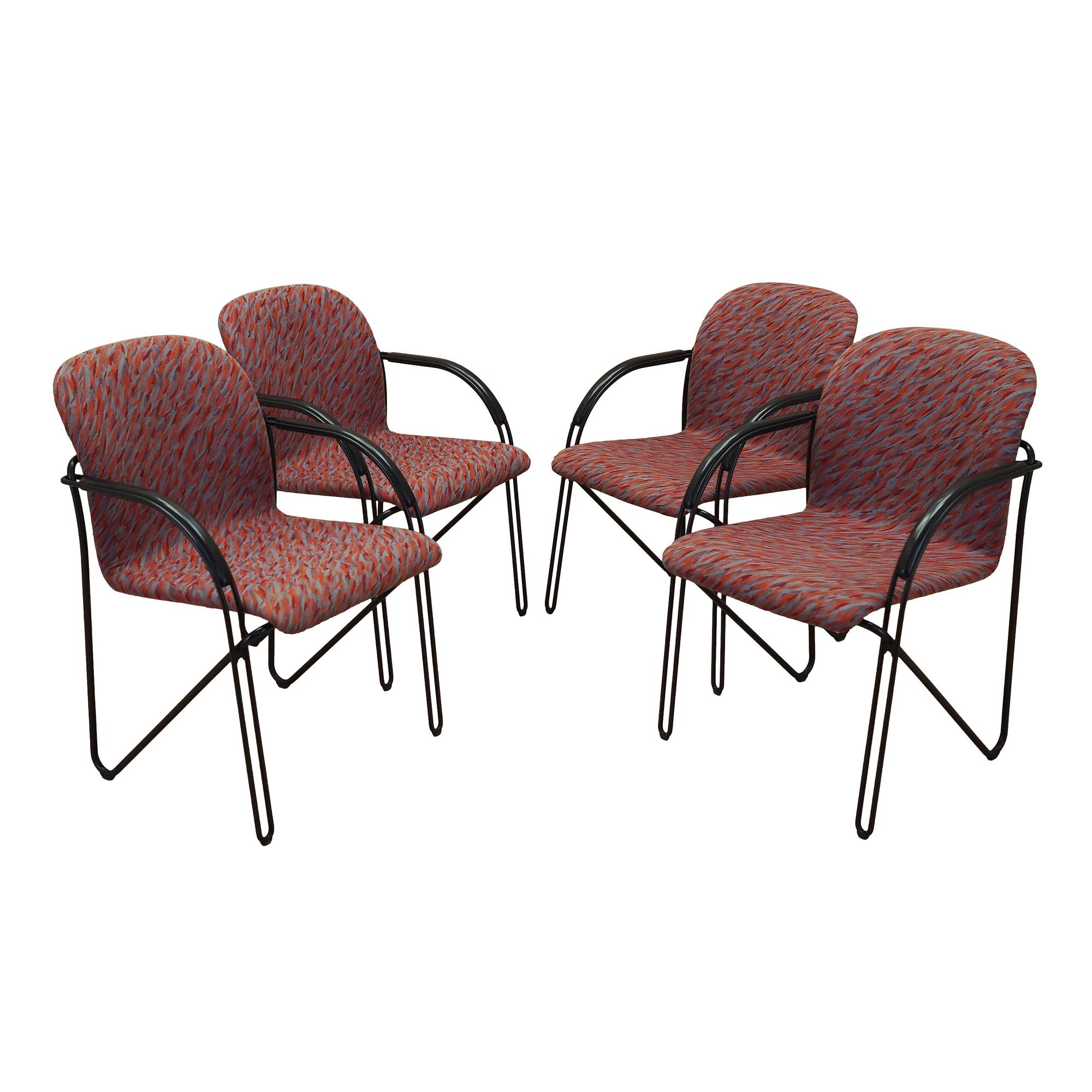 4x Dining chair with armrests 1980s 0