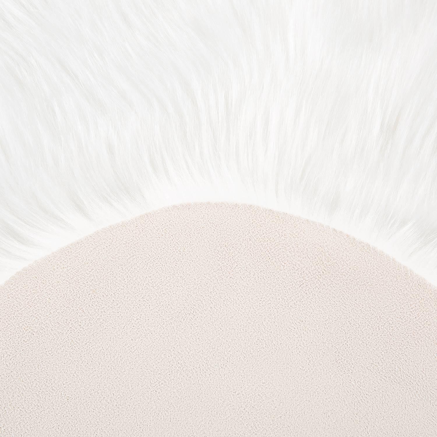 Fellteppich Ovium Acryl / Polyester Weiß 4