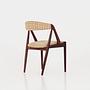 4x Vintage chair teak wood textile beige 1970s 14