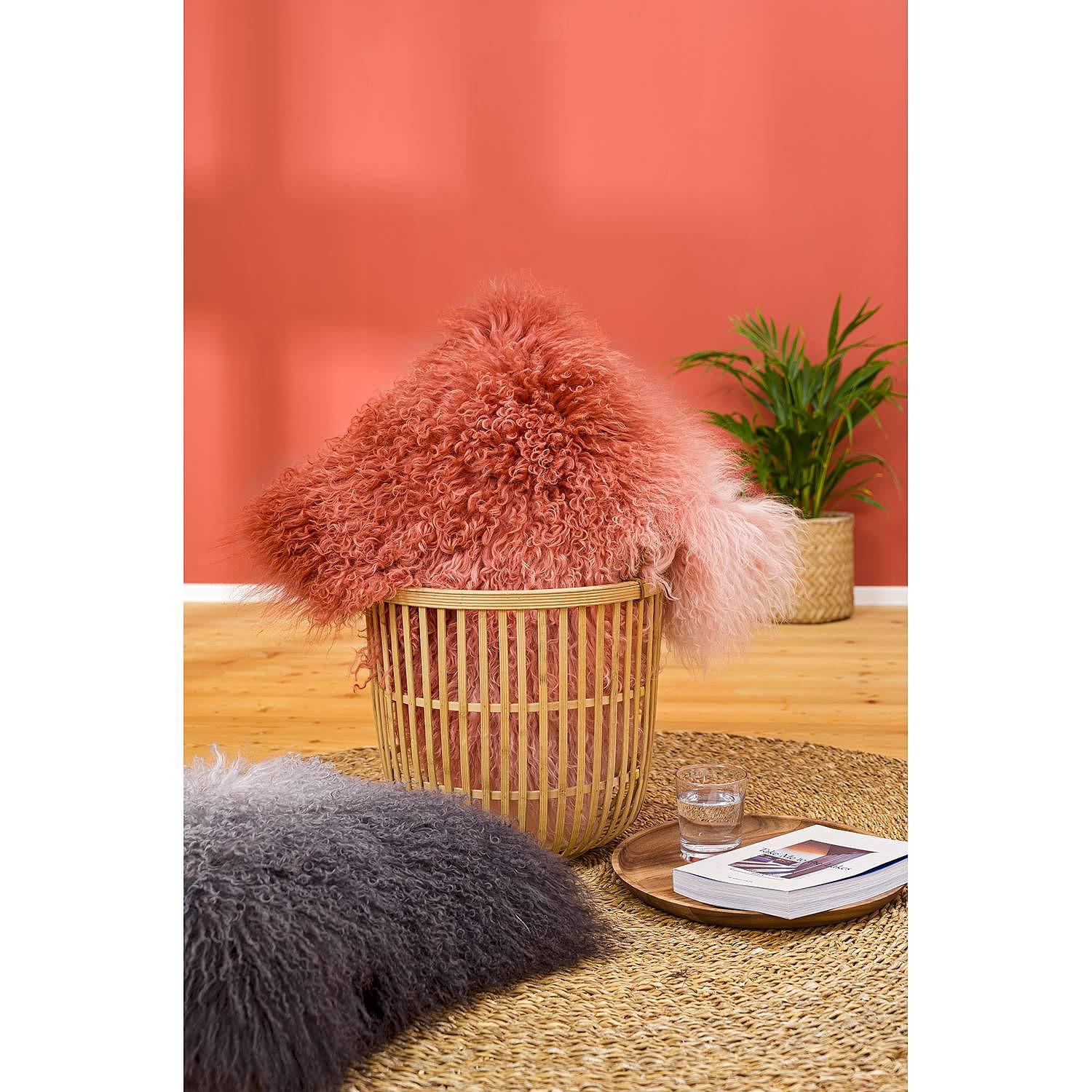 Pillowcase Pamina Tibetan lamb Grey 40 x 40 2