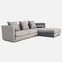 MALMO Corner sofa 3-seater Velour Silver 4