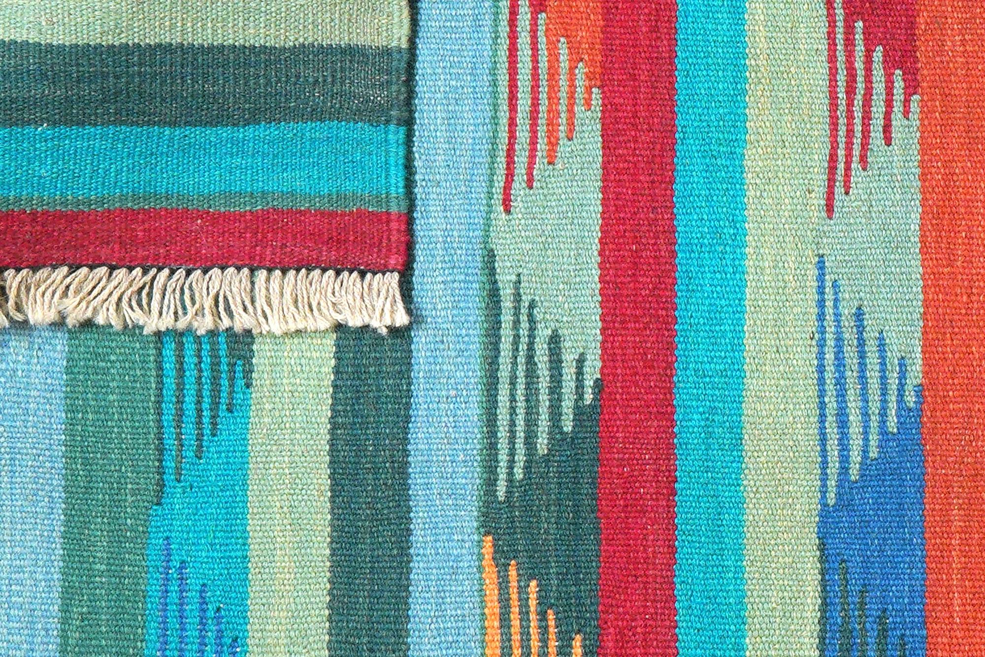 Kilim Gashgai Teppich Blau 4