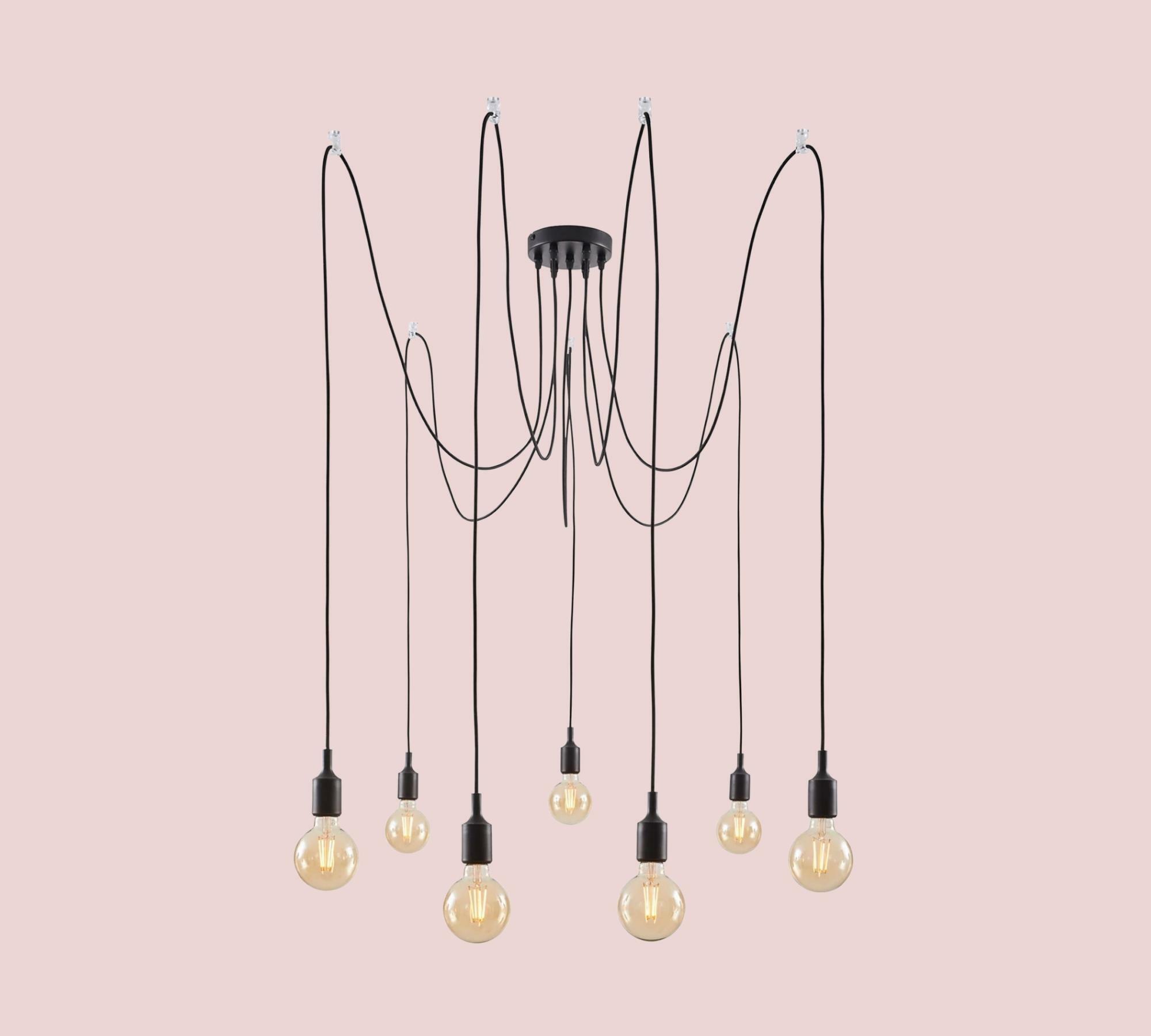 Pendant lamp 7-light aluminum black 1