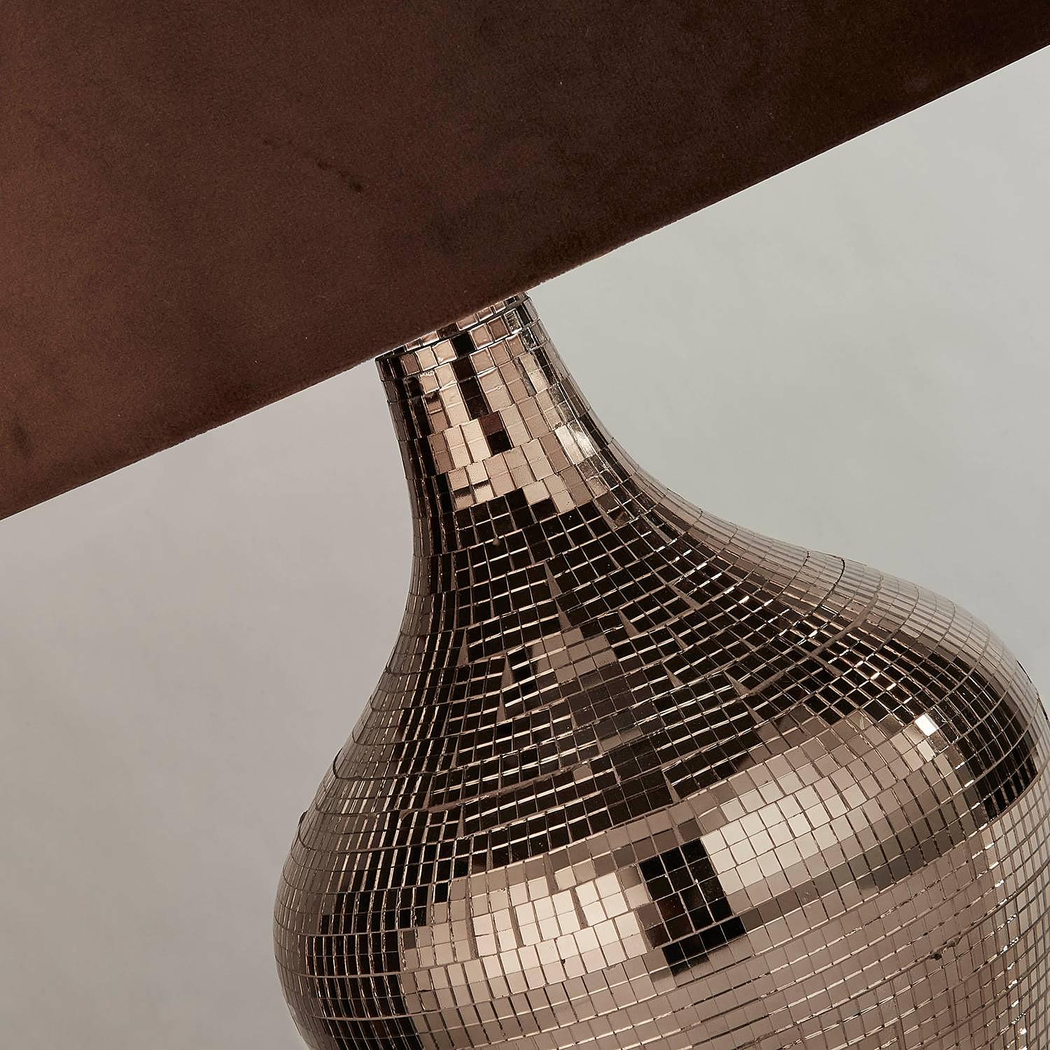 Tischleuchte Smoked Mosaic Stahl Braun Gold 4