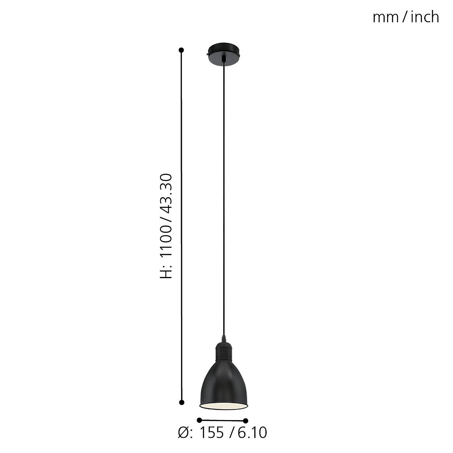 Pendelleuchte Priddy II Schwarz 2