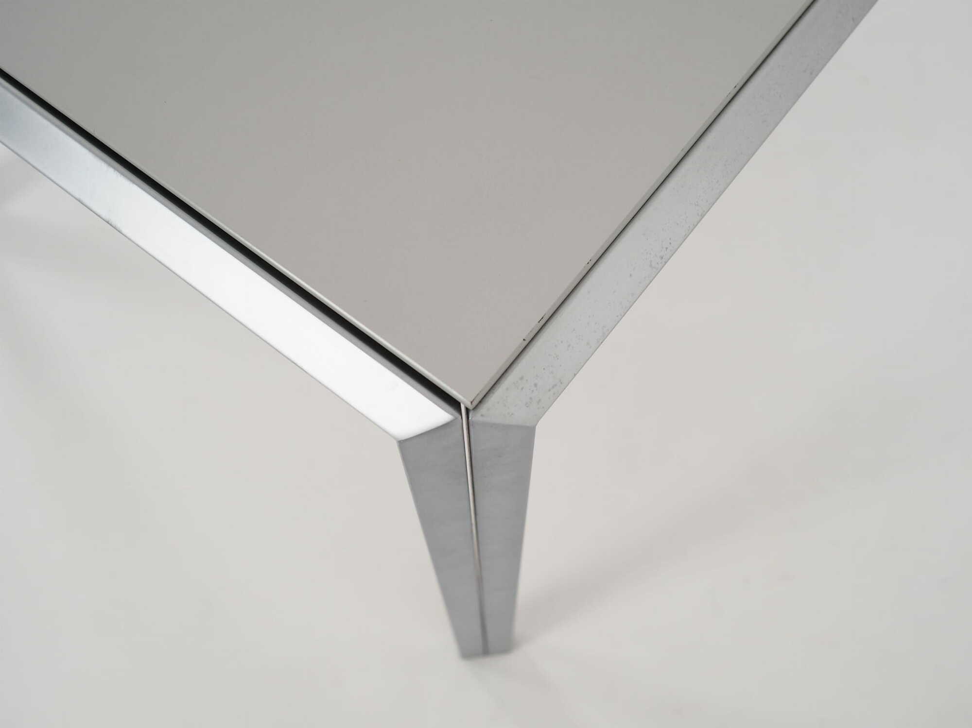 Vintage Table Aluminum Grey 1980s 4