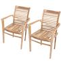 Stacking chair Java set of 2 teak brown 0