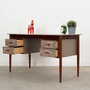 Vintage Desk Teak Wood Brown 1960s 3