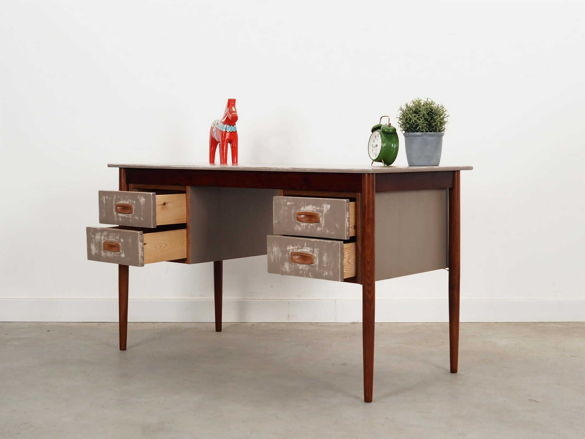Vintage Desk Teak Wood Brown 1960s 3