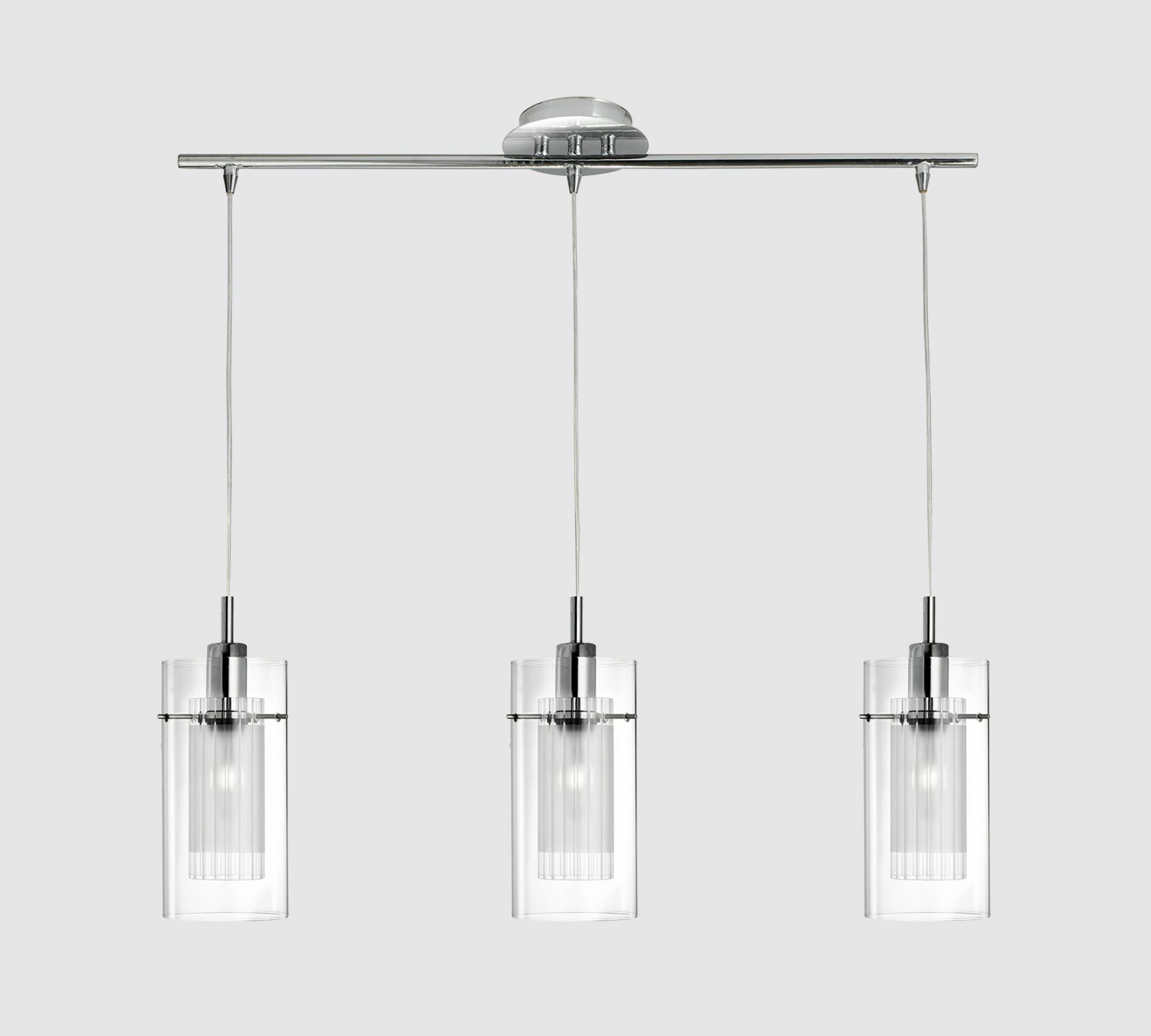 Pendant lamp clear glass 3-light 1