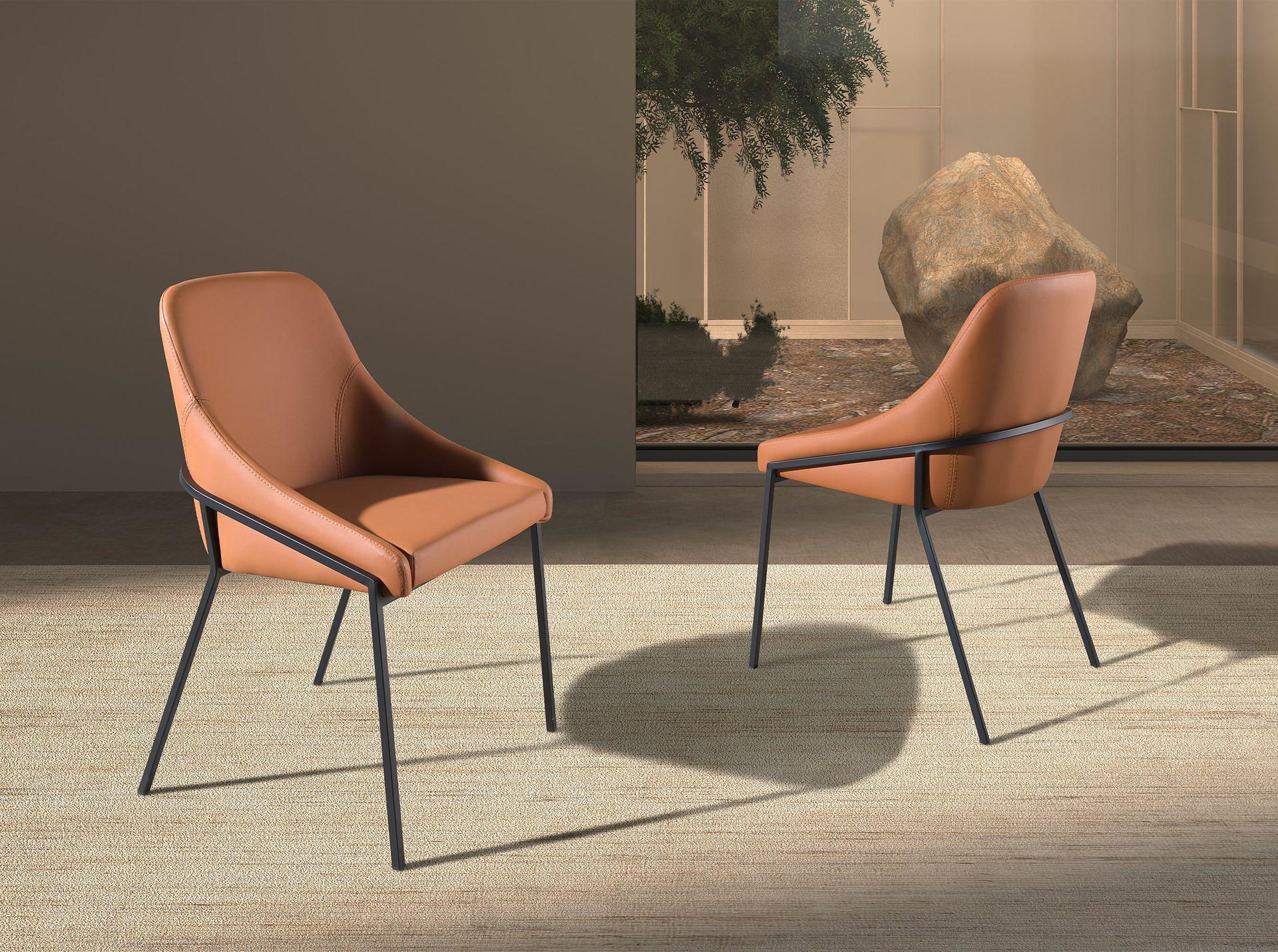 Armchair Faux Leather Orange 2