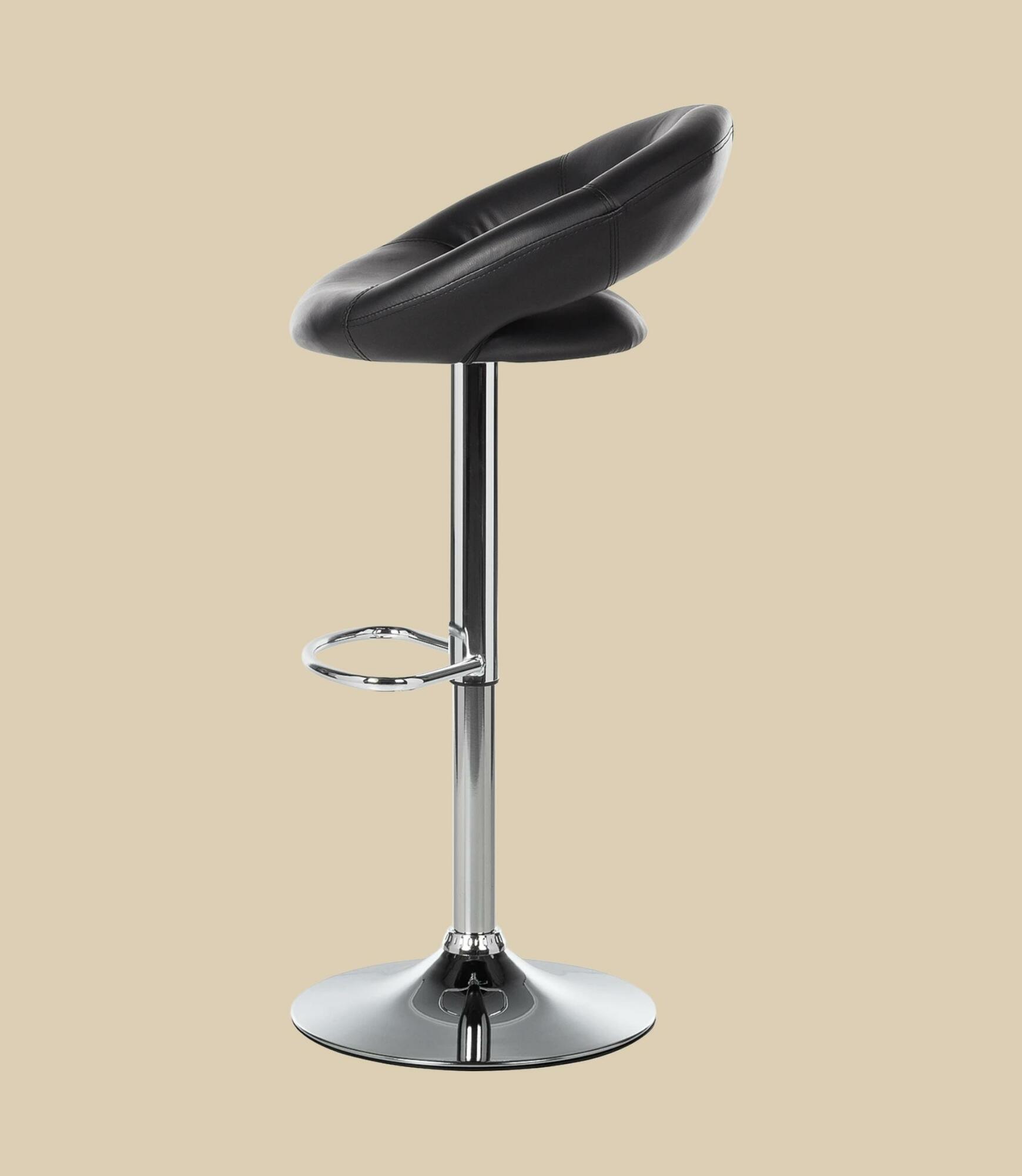 Bar stool faux leather black 2