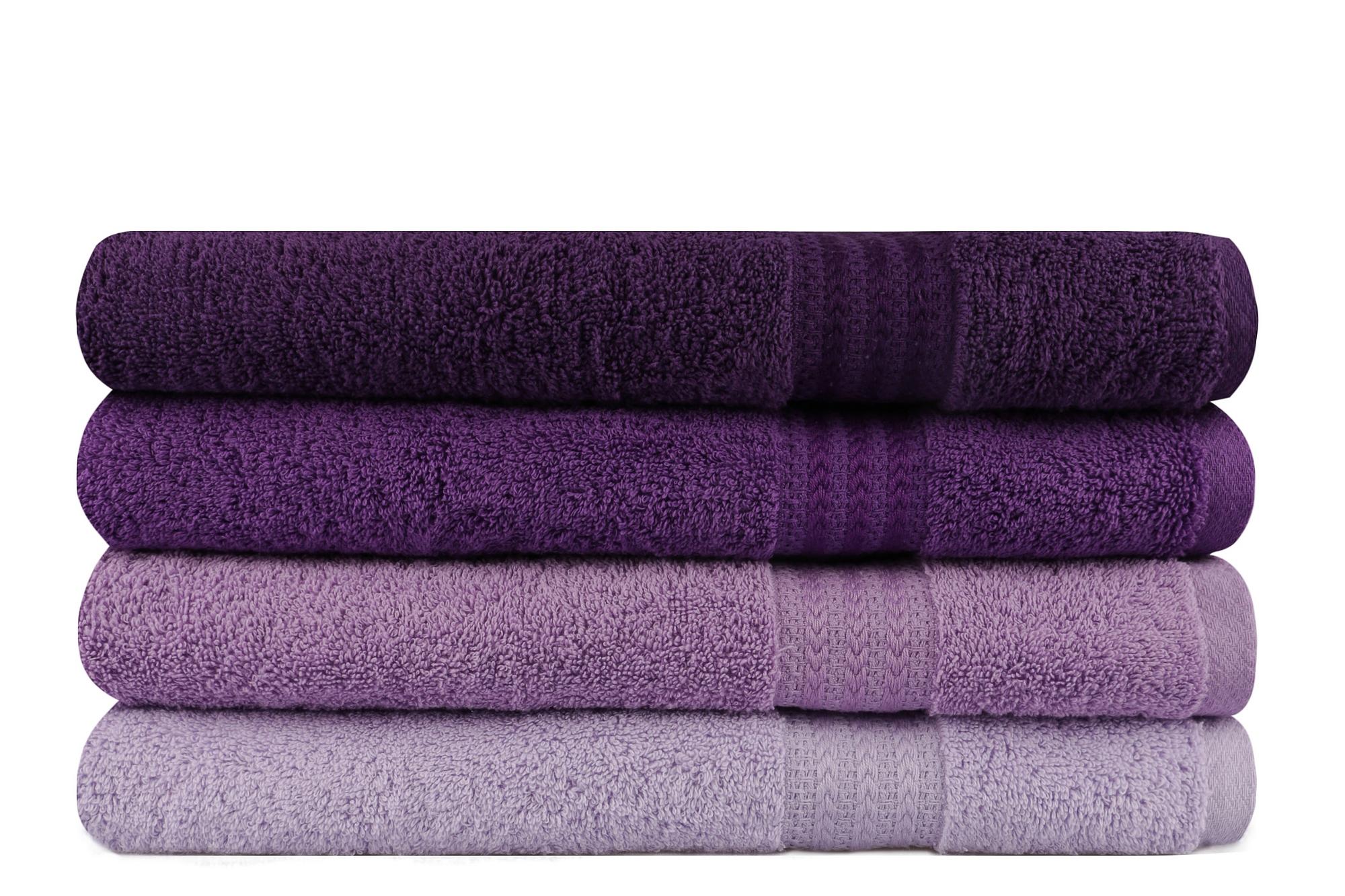 4x Rainbow Bath Towels Cotton Purple 1