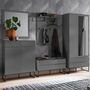 Garderobenbank Holz Metall Grau 3