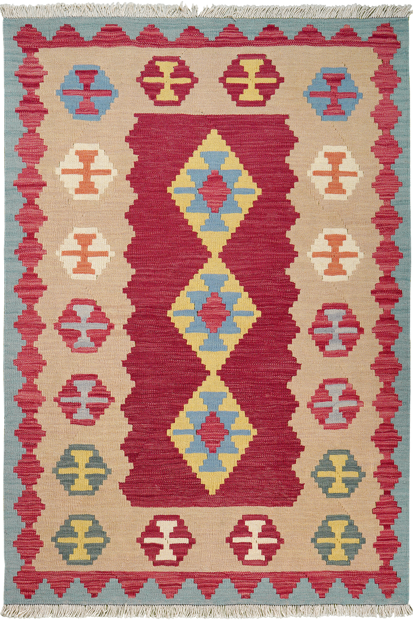 Kelim Gashgai Teppich Wolle Rot 0