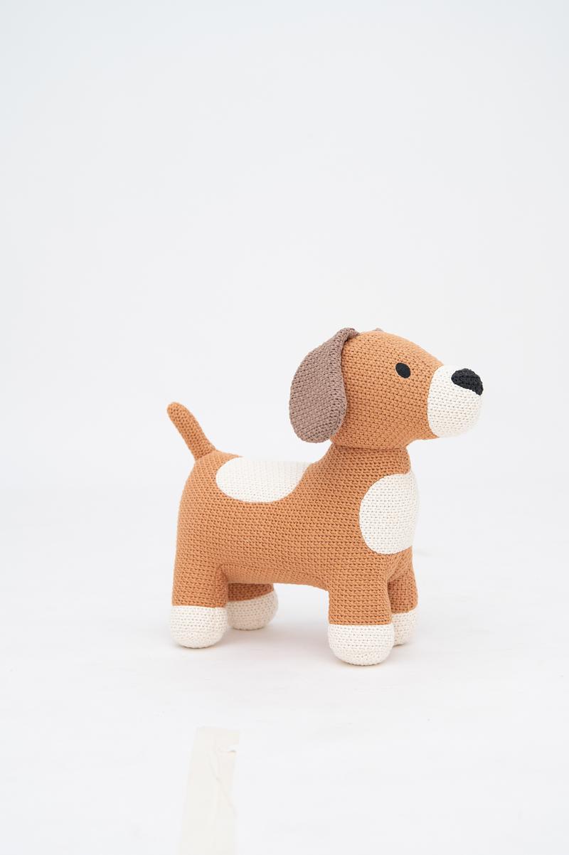 Dog stuffed animal cotton brown 2