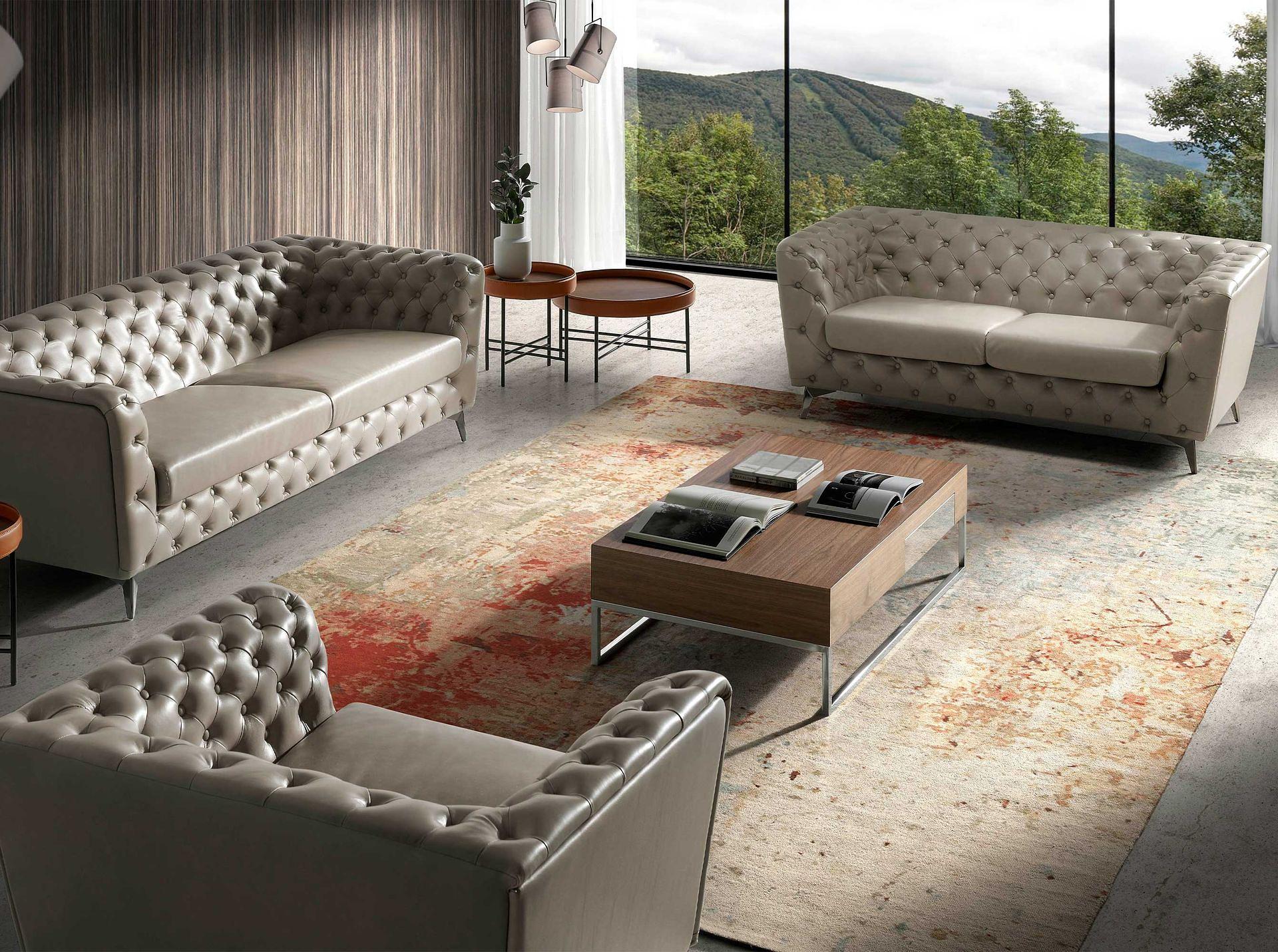 Coffee table walnut steel 3