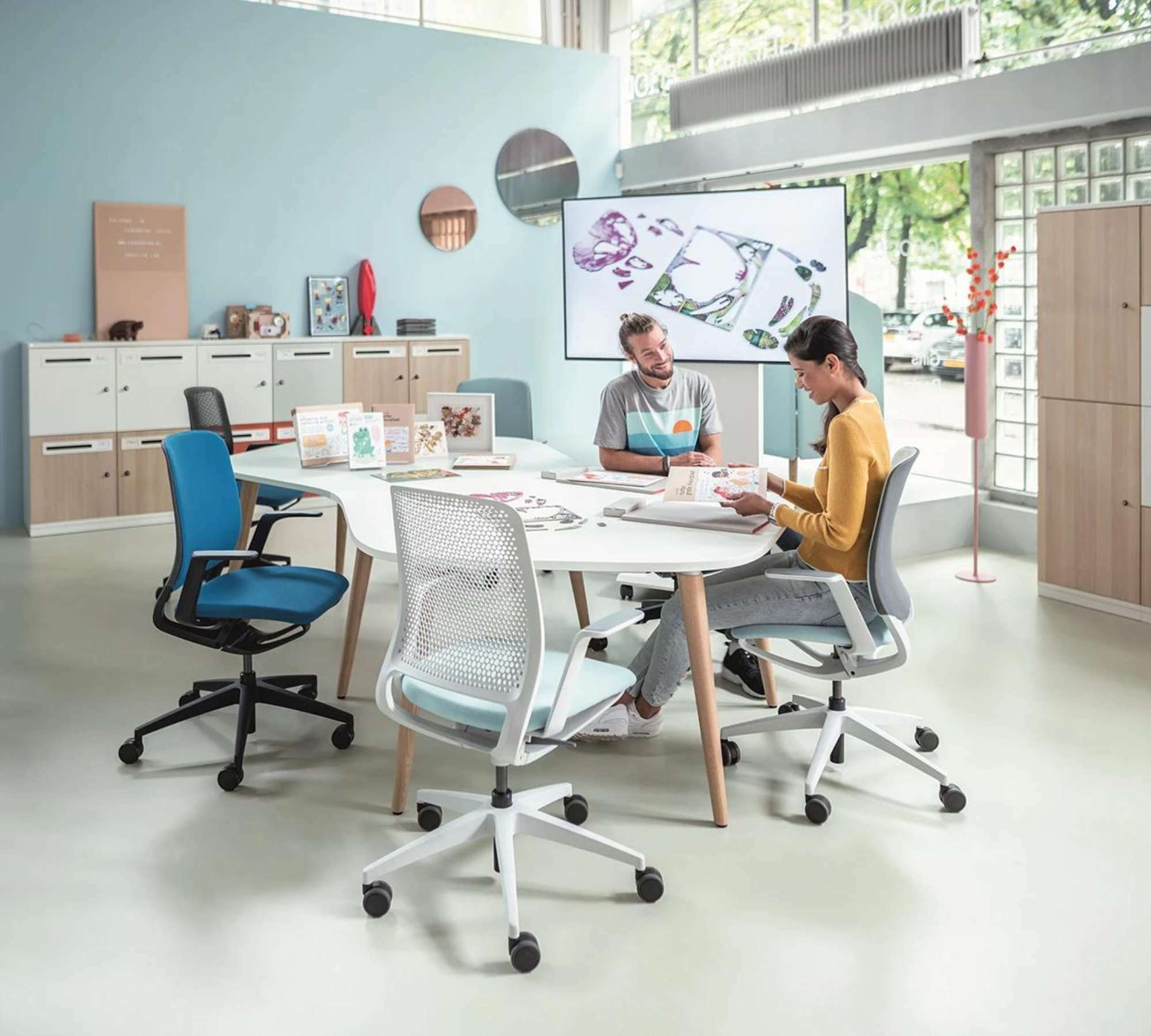 Bürostuhl Kunststoff Metall Weiß 5