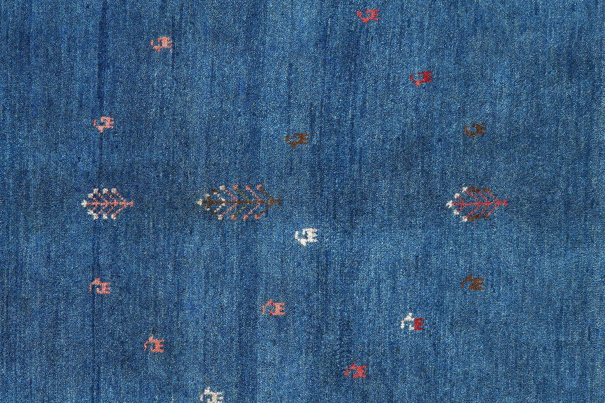 Rizbaf Gabbeh-Teppich Wolle Blau 3