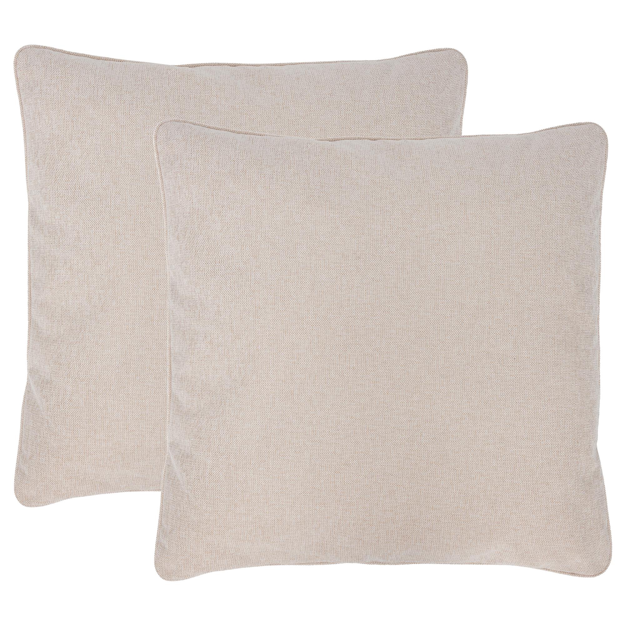 HUDSON XL Lounge Cushion Set of 2 Woven Fabric Beige 1