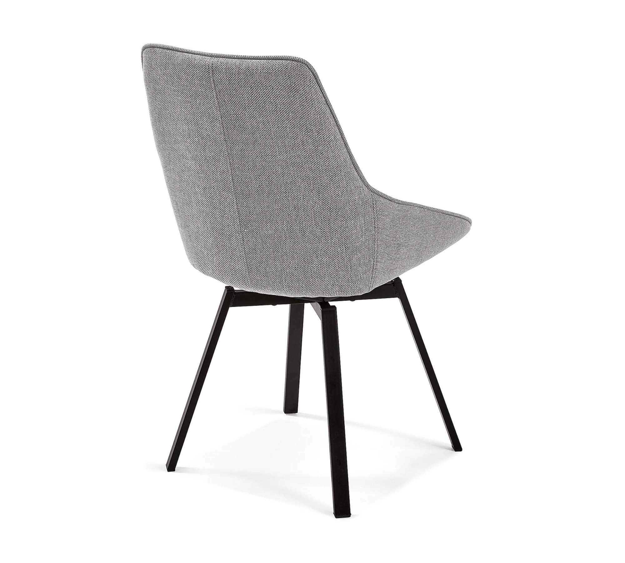 2x Polsterstuhl Metall Webstoff Grau 2