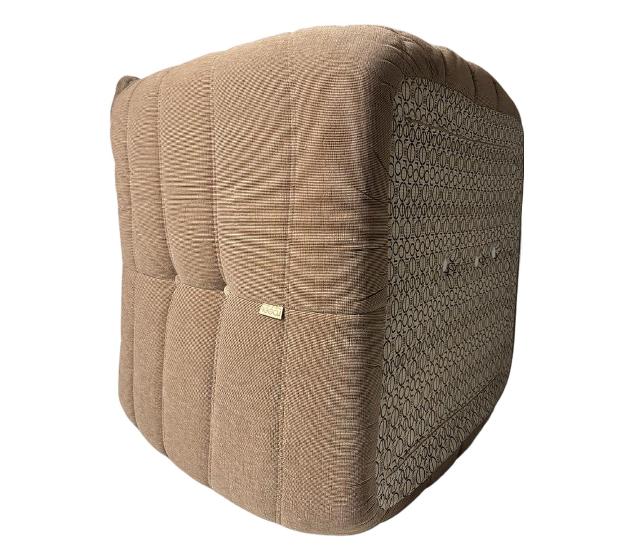 Vintage Togo 1-Sitzer Sofa Cord Braun 2