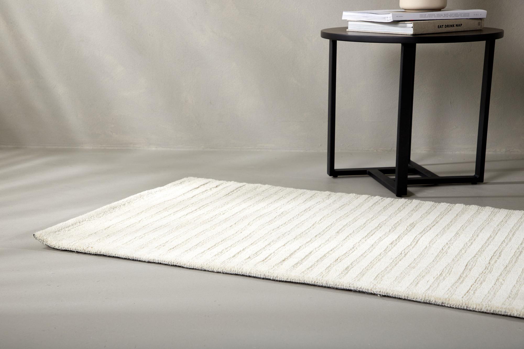 Milton Teppich Rechteckig Wolle Baumwolle 70x200cm Weiß 5