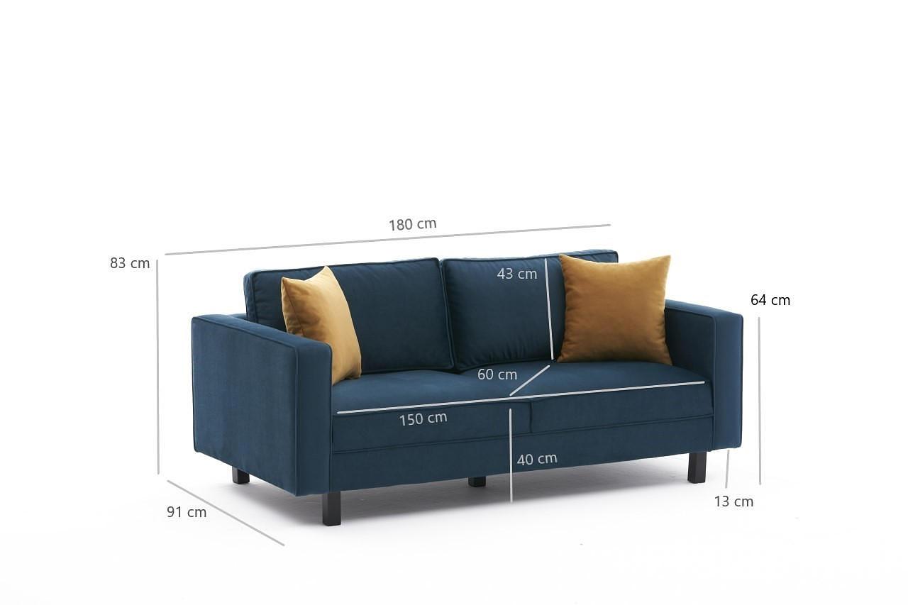 Kale Sofa 2-Sitzer Samt Petrol 7