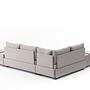 Fly Ecksofa Links mit 2 Hockern Creme 7