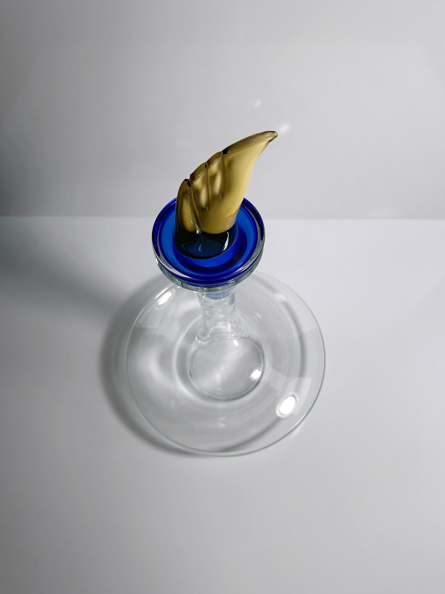 Vintage Postmodern Weinkaraffe Glas 2