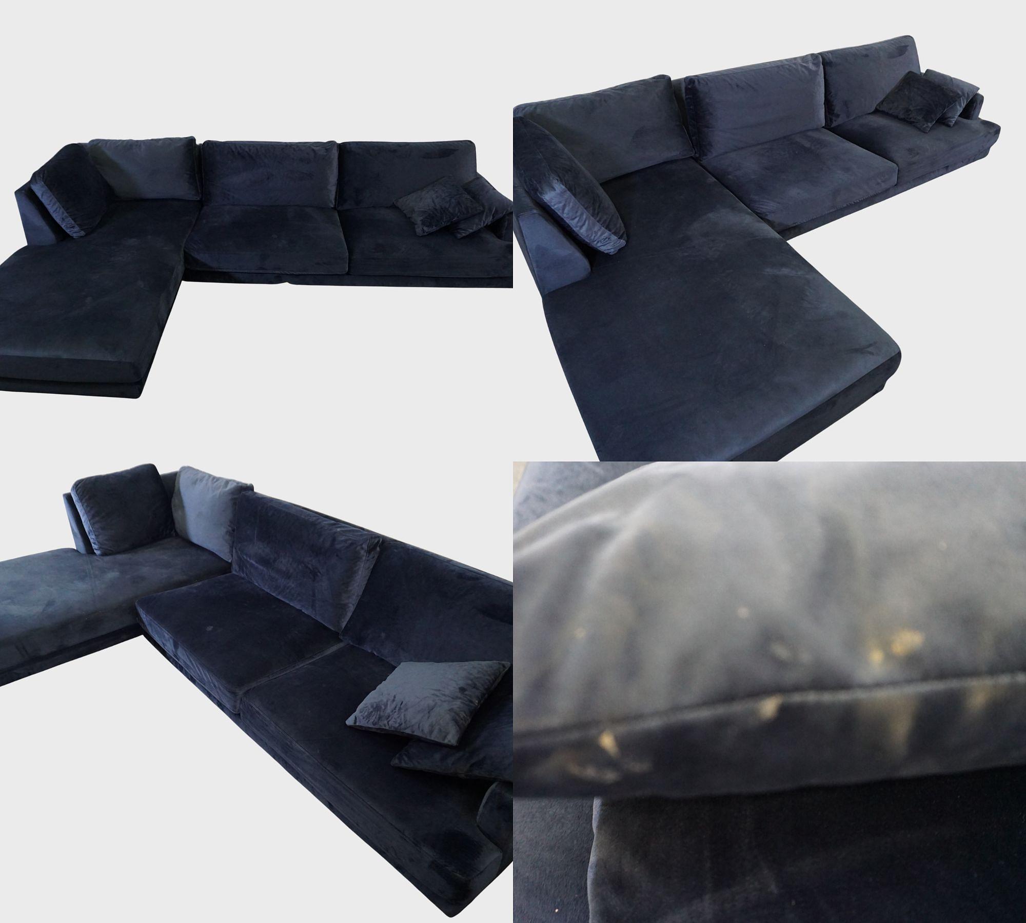 Papira Ecksofa Links Marineblau 6