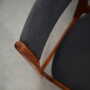 6x Chair Teak Velvet Brown 1960s 3