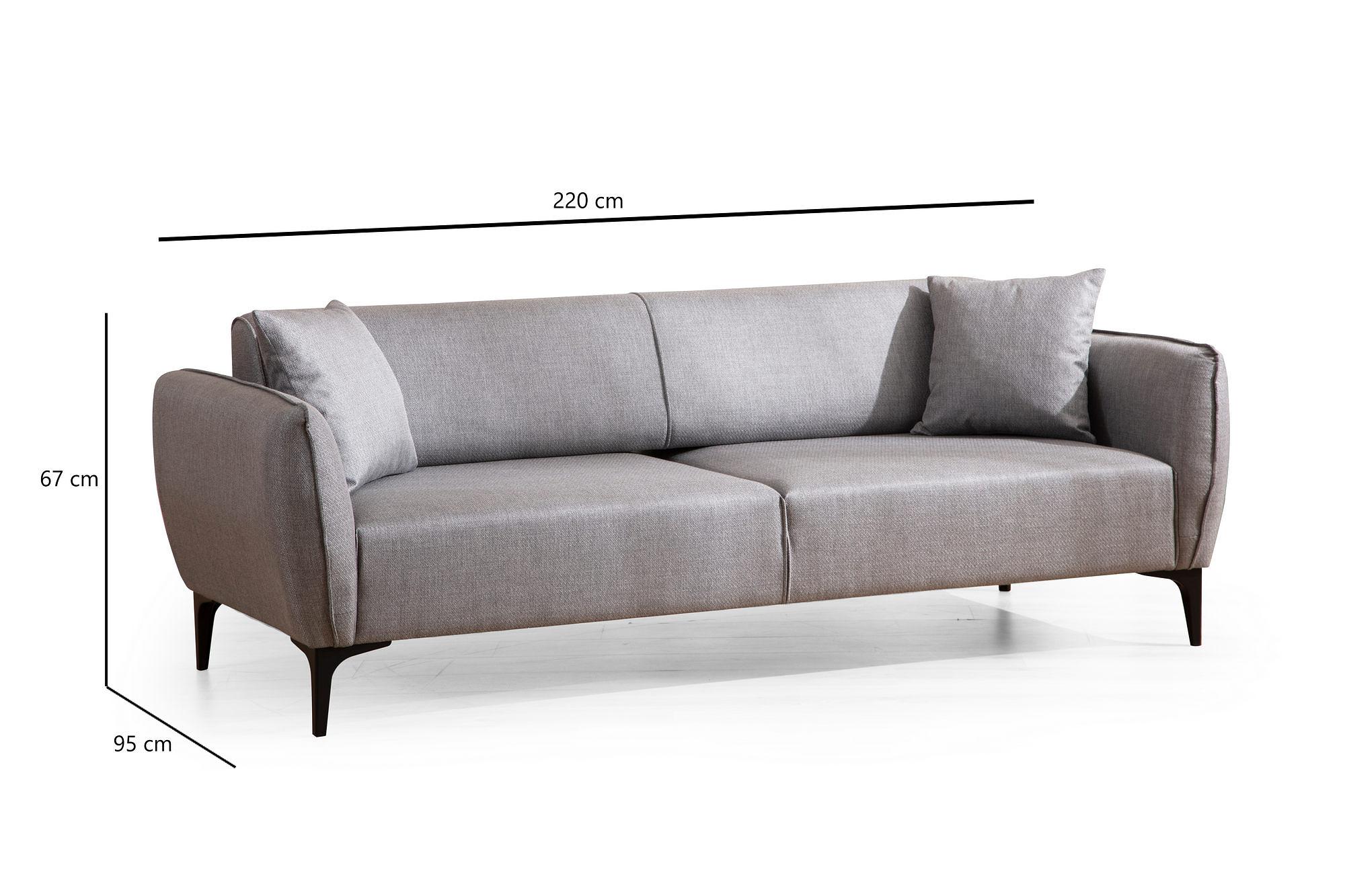 Belissimo 3-Sitzer Sofa Grau 7