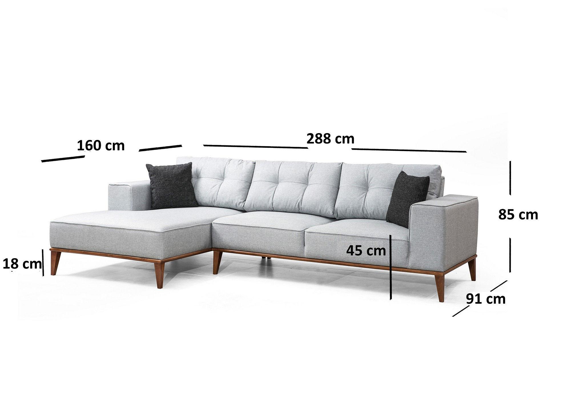 Montana Ecksofa Links Grau 5