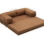 Comfort Schlafsofa 2-Sitzer mit Hocker Braun 7