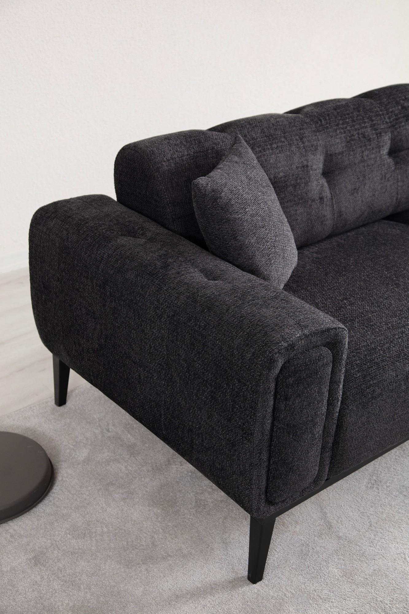 Athena 3-Sitzer Schlafsofa Schwarz 8