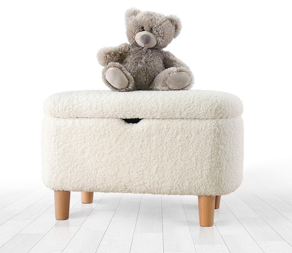 Moouv 3330 Pouf Kunstfell Weiß 1