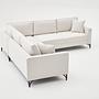 Lima Ecksofa 4-Sitzer Creme mit schwarzen Beinen 4