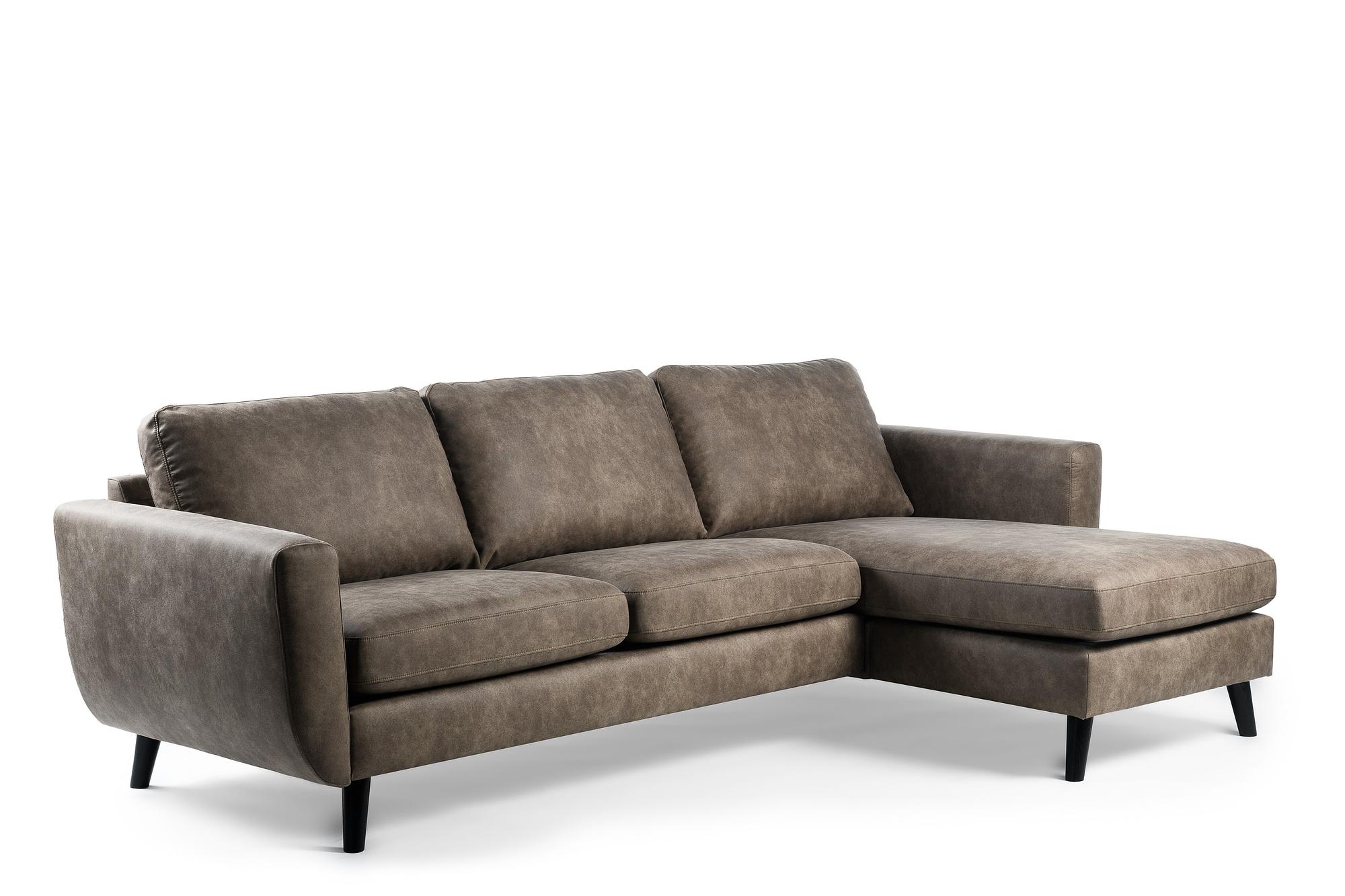 Sofa 3-Sitzer Chaiselongue Links Rechts Braun 3