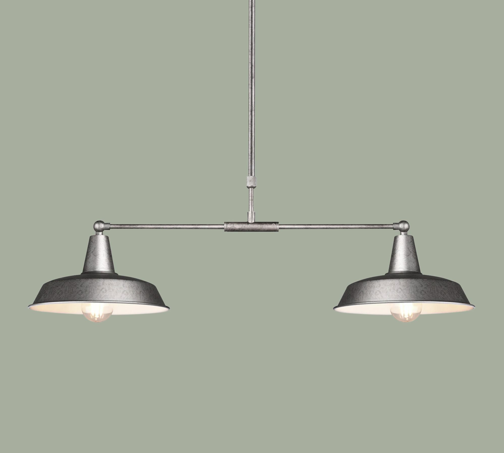 2-Light Pendant Light Rustic Silver 0