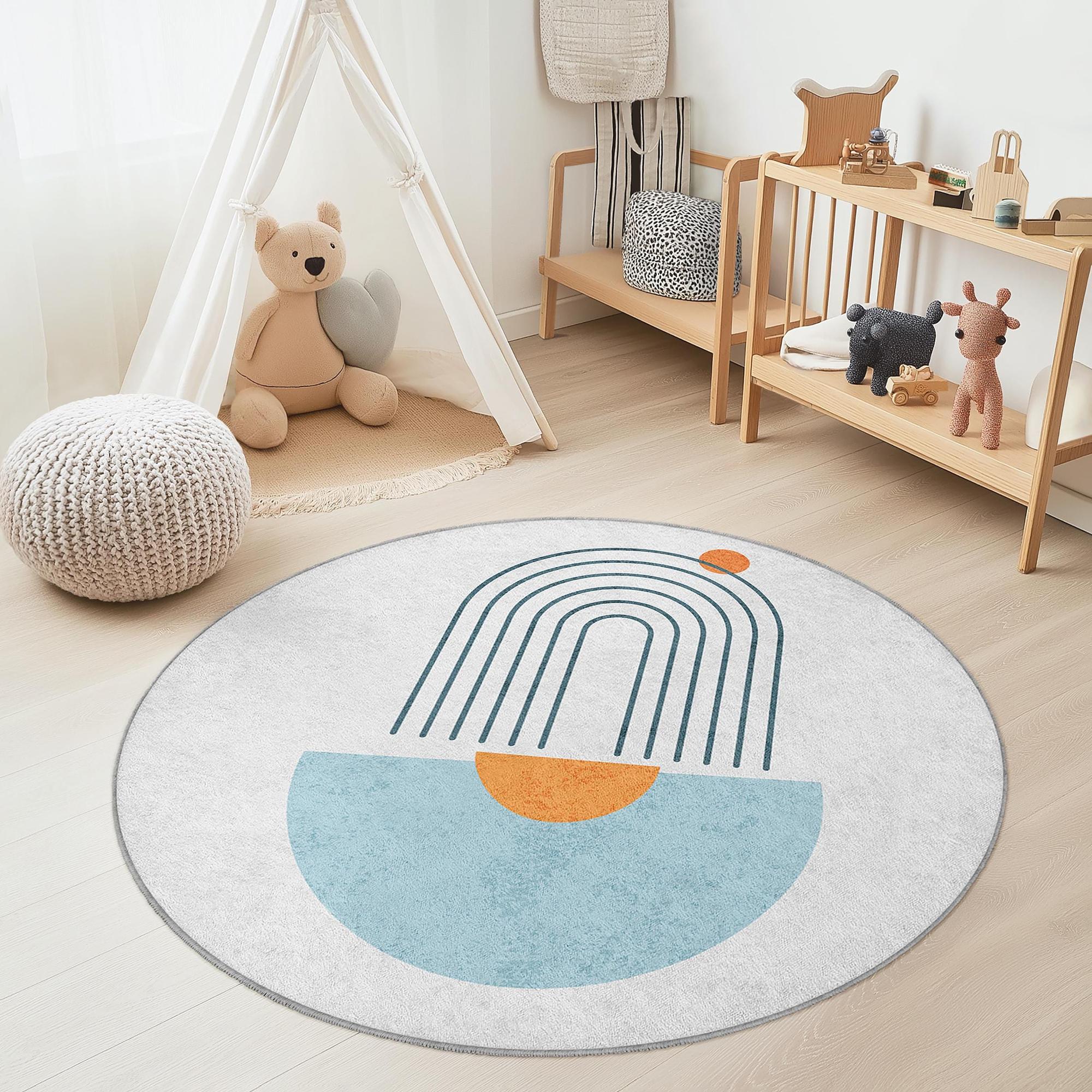 Regenbogen Kinderteppich Mehrfarbig Ø150cm 3