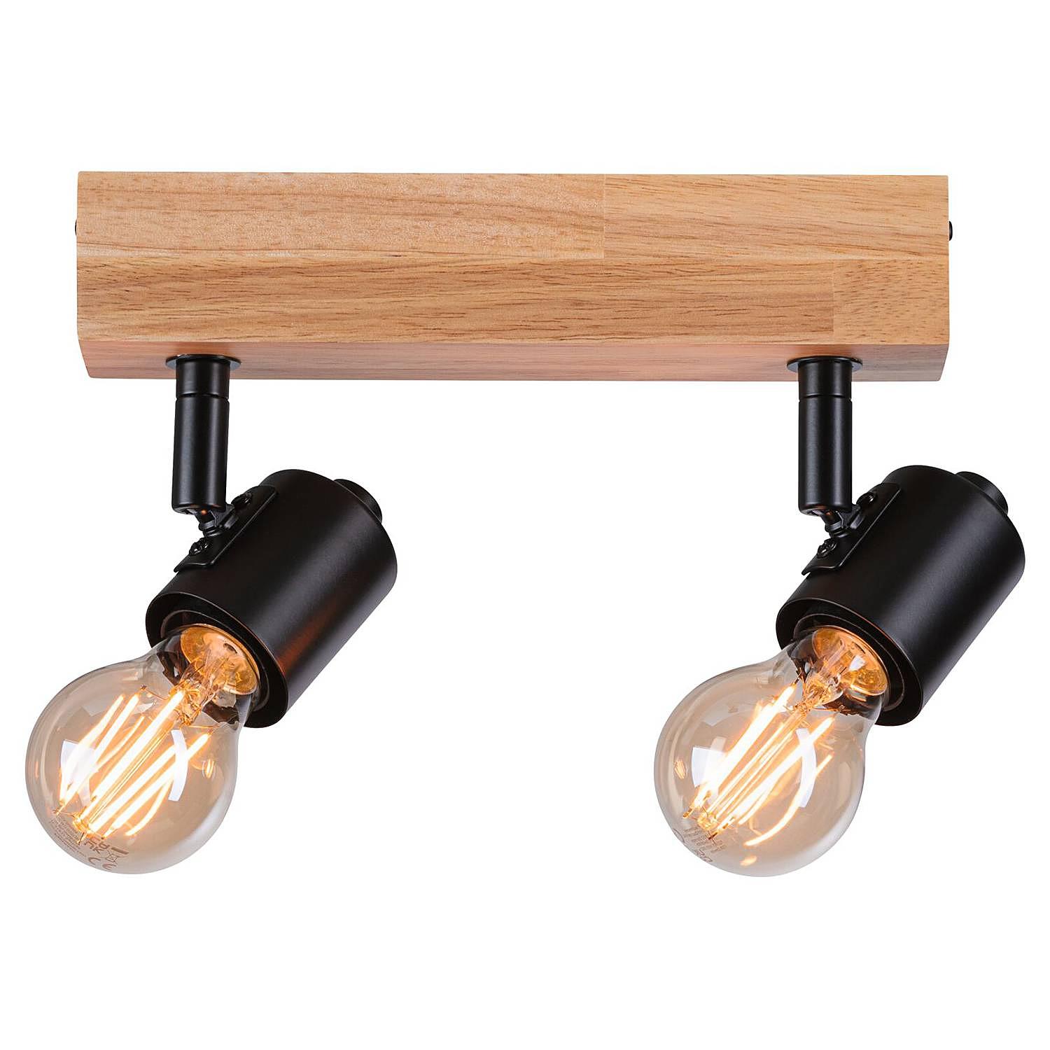 2-Flammig Arvid Deckenleuchte Aluminium Holzwerkstoff Schwarz 0