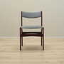 4x Vintage Chairs Mahogany Wood Velvet Grey 1970s 9