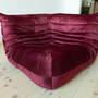 Togo Corner Sofa Velvet Burgundy 5