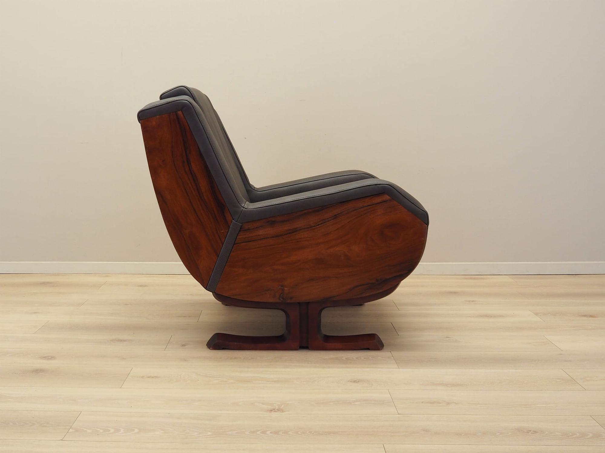 Armchair Leather Dark Brown 1970s 7
