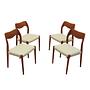 Teak wood chair set 4-piece 1960s, Designer:  0
