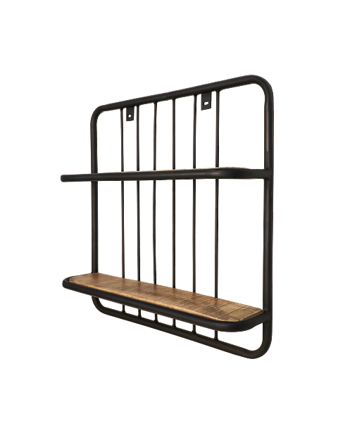 Wandregal Mangoholz Metall 2