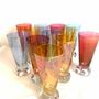 12x Vintage Glas Kristallglas Mehrfarbig 3